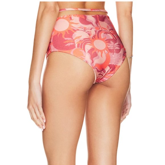 Revolve Beach Riot Milly Bikini Bottom Desert Oasis High Waist Rose Size M - Picture 3 of 10